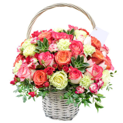Цветы в корзинке «Дыхание любви»
